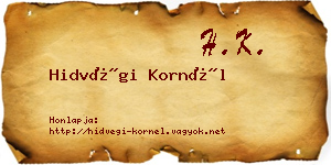 Hidvégi Kornél névjegykártya