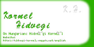 kornel hidvegi business card